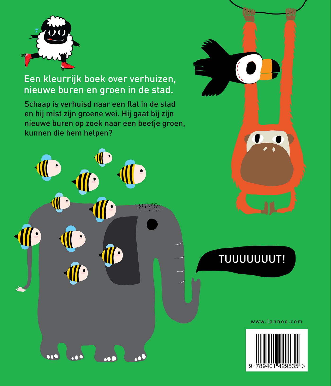 Achterkant van Schaap zoekt groen