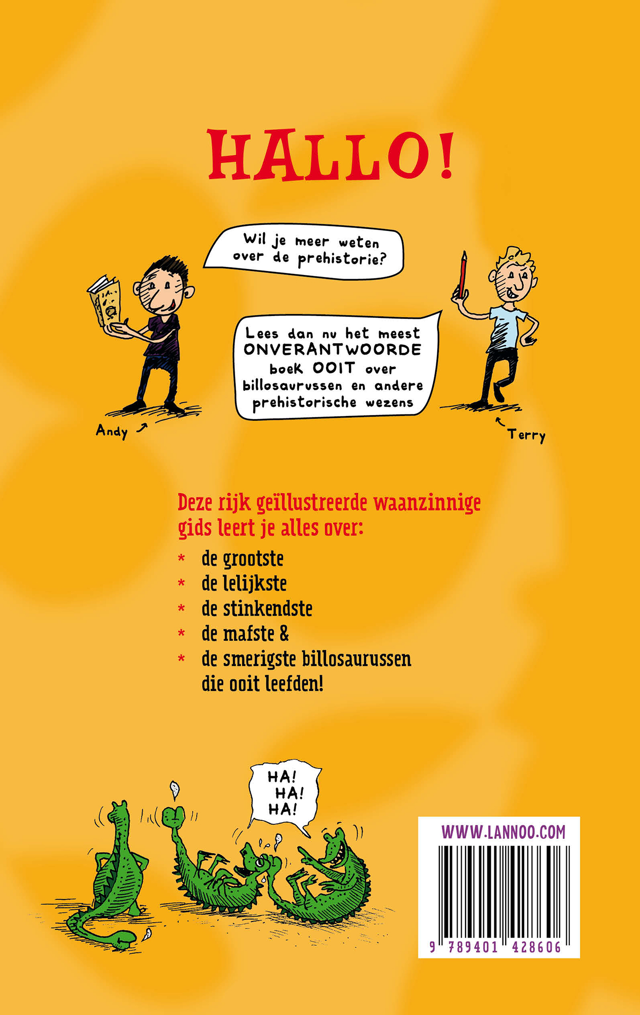 Achterkant van Het waanzinnige boek over de billosaurus en andere prehistorische wezens (E-boek - ePub-formaat)