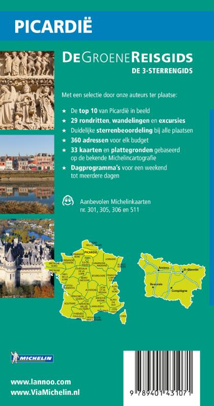 Achterkant van De Groene Reisgids - Picardië