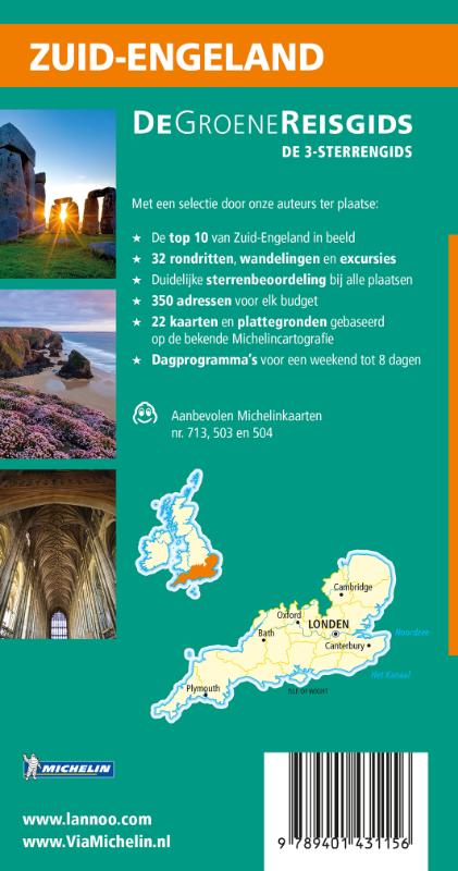 Achterkant van De Groene Reisgids - Zuid-Engeland