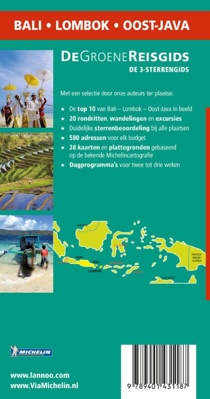 Achterkant van De Groene Reisgids - Bali/Lombok/Oost-Java
