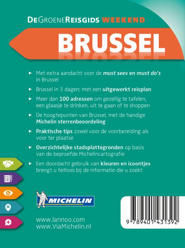 Achterkant van De Groene Reisgids Weekend - Brussel