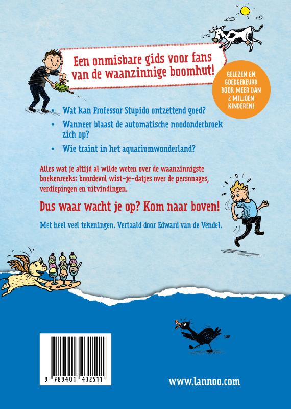 Achterkant van De schatkist van de waanzinnige boomhut