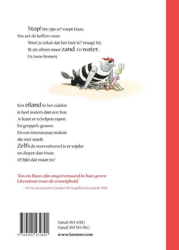 Achterkant van Vos en Haas op het eiland