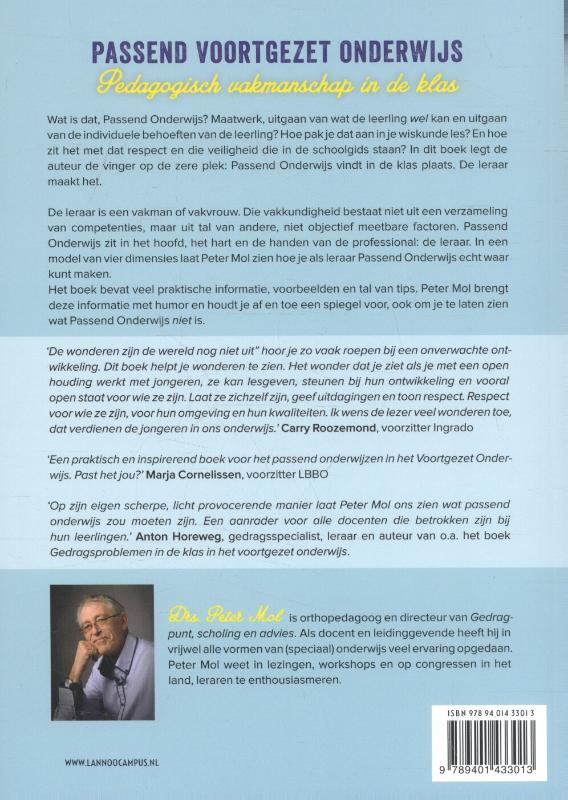 Achterkant van Passend voortgezet onderwijs