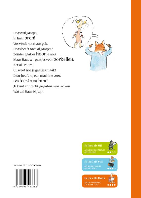 Achterkant van Ik leer lezen met Vos en Haas - Ik lees als Haas - Gaatjes