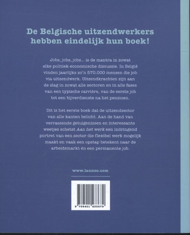 Achterkant van Aan het werk. Een job als springplank