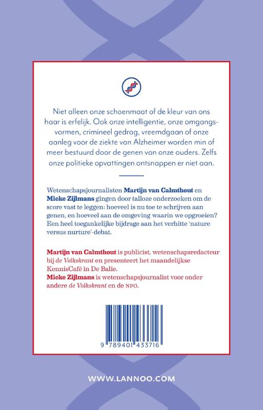 Achterkant van Dat zit in de genen