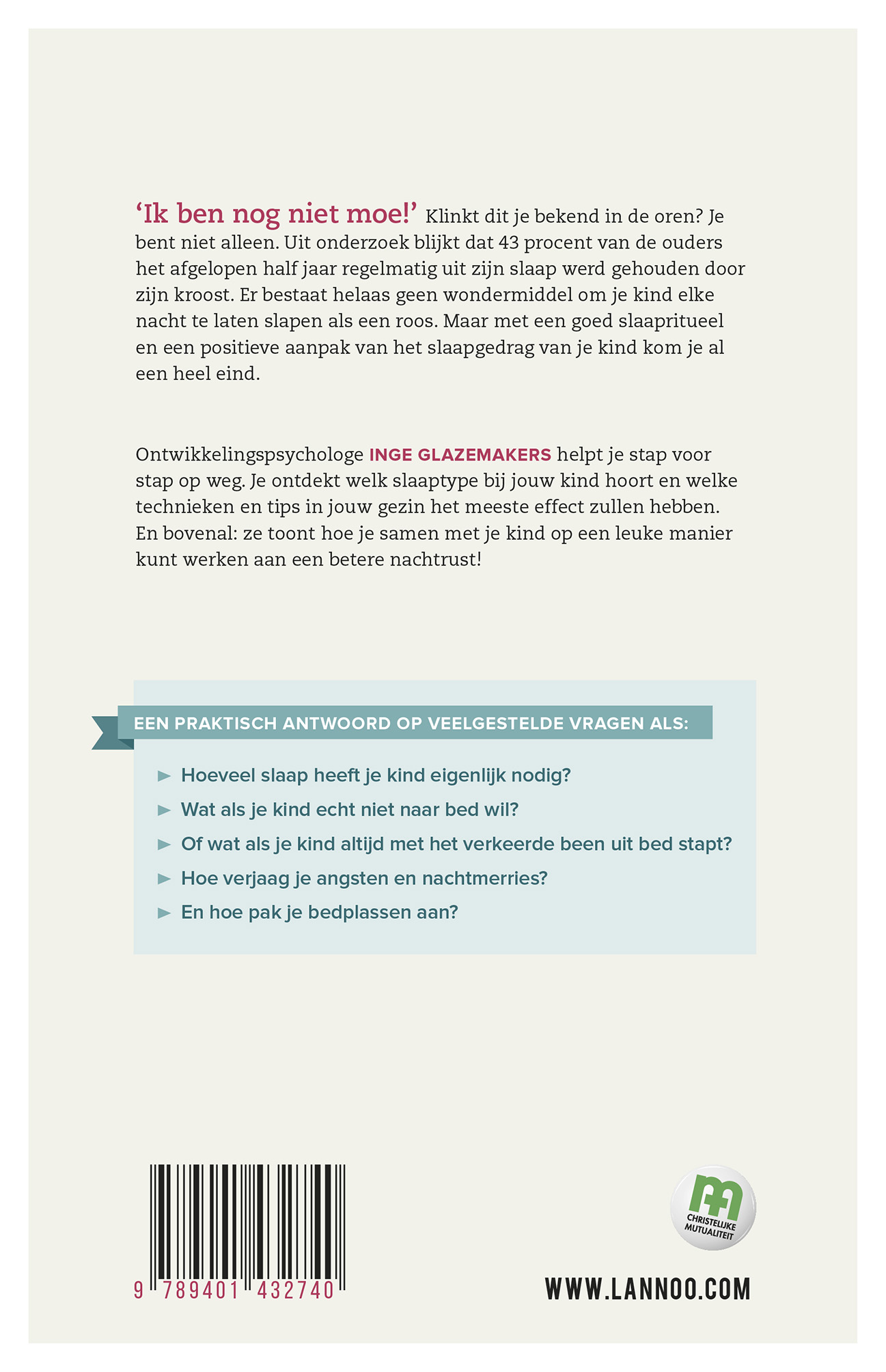 Achterkant van Slaap zacht!