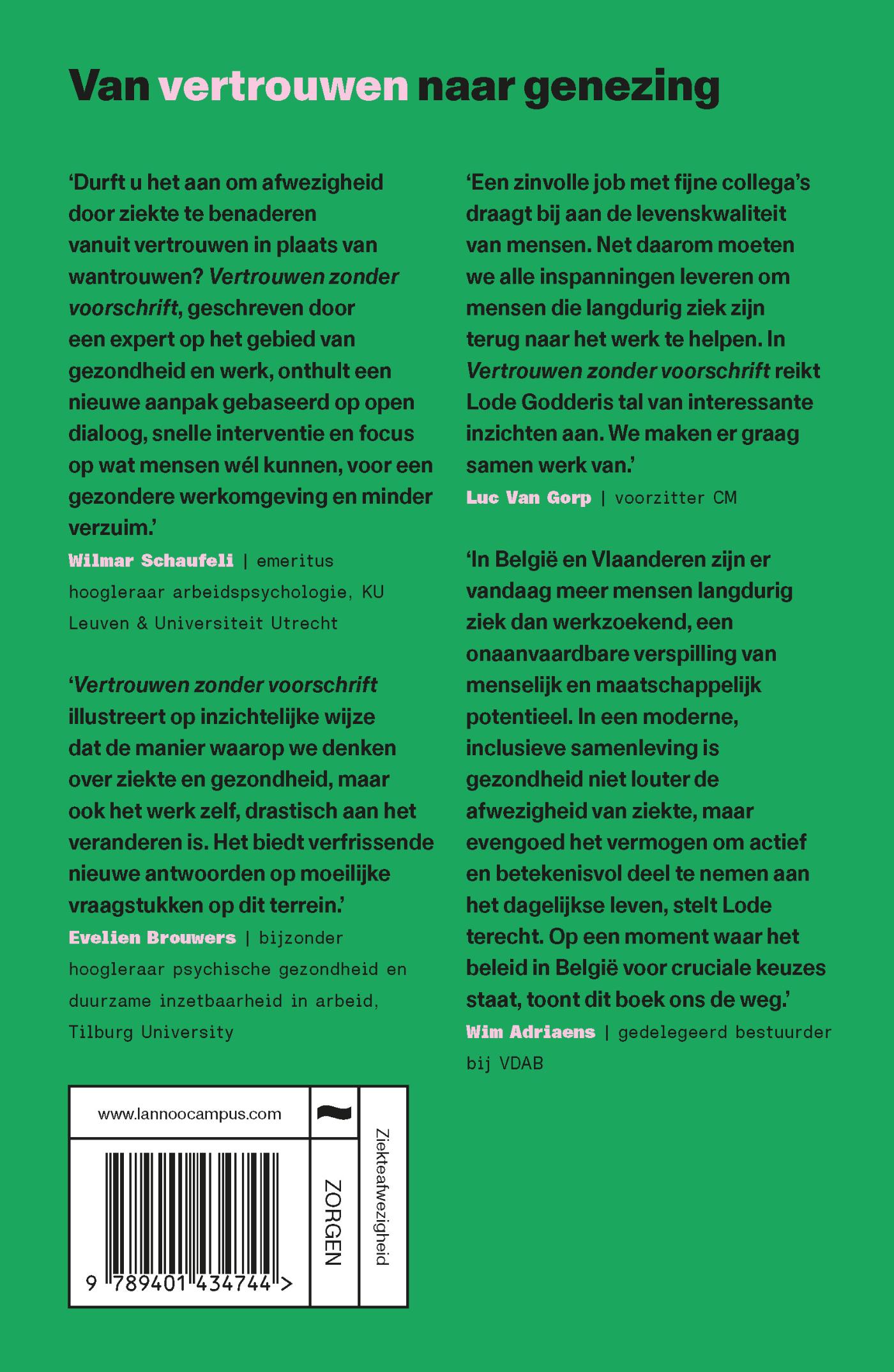 Achterkant van Vertrouwen zonder voorschrift