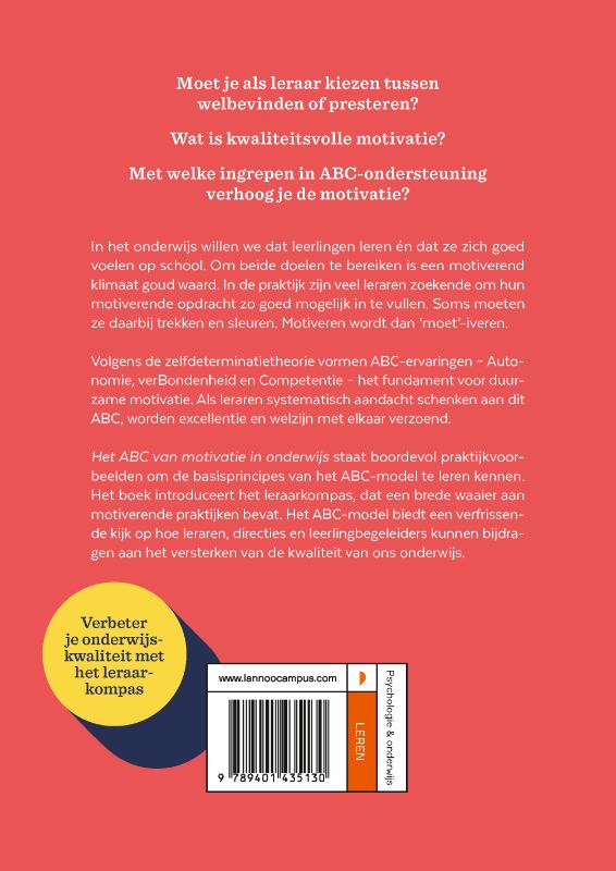 Achterkant van Het ABC van motivatie in onderwijs