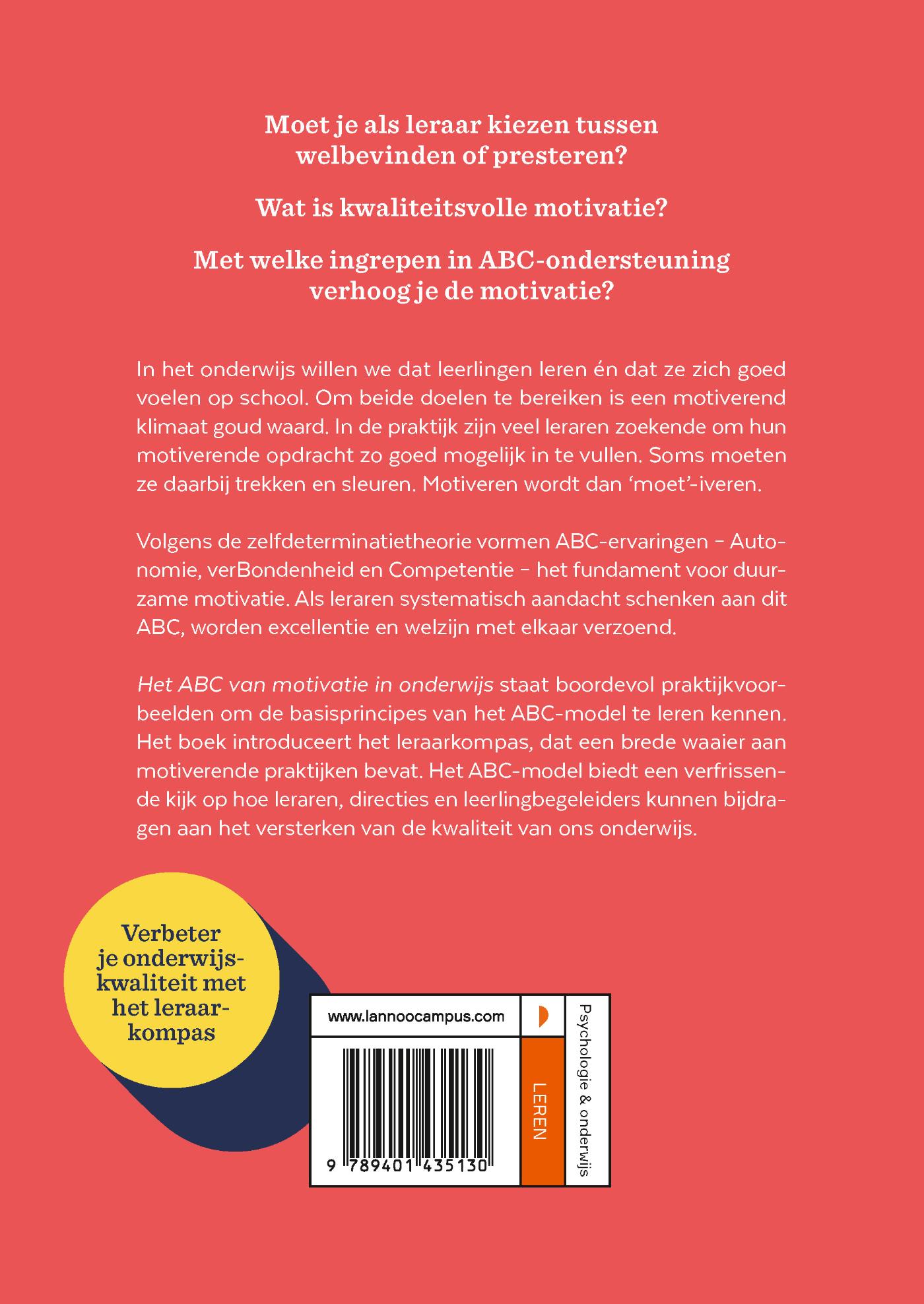 Achterkant van Het ABC van motivatie in onderwijs