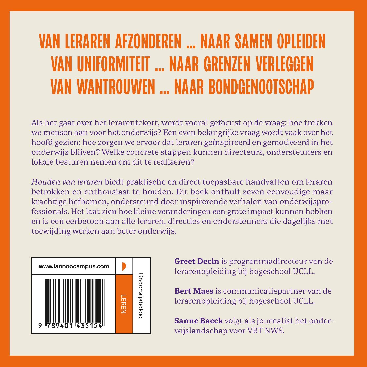 Achterkant van Houden van leraren