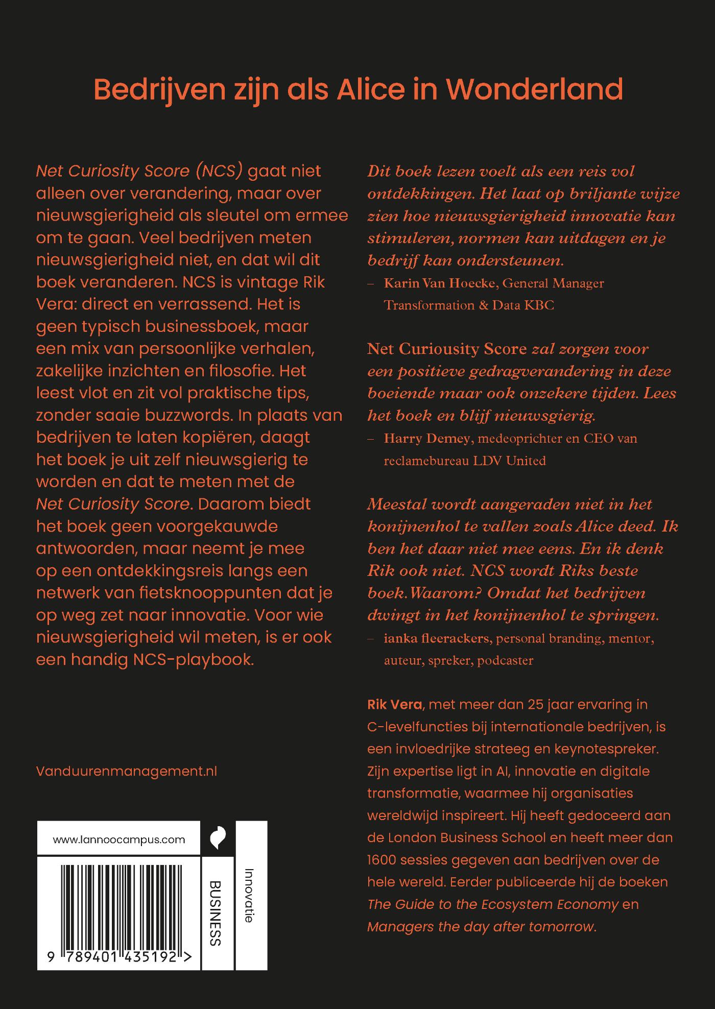 Achterkant van Net Curiosity Score