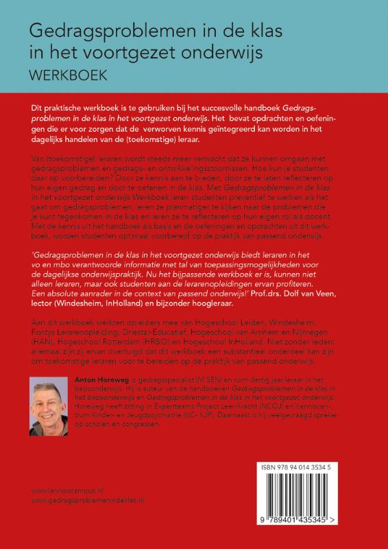 Achterkant van Gedragsproblemen in de klas in het voortgezet onderwijs: werkboek
