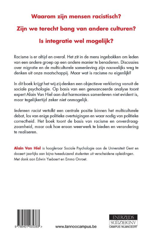 Achterkant van Iedereen racist