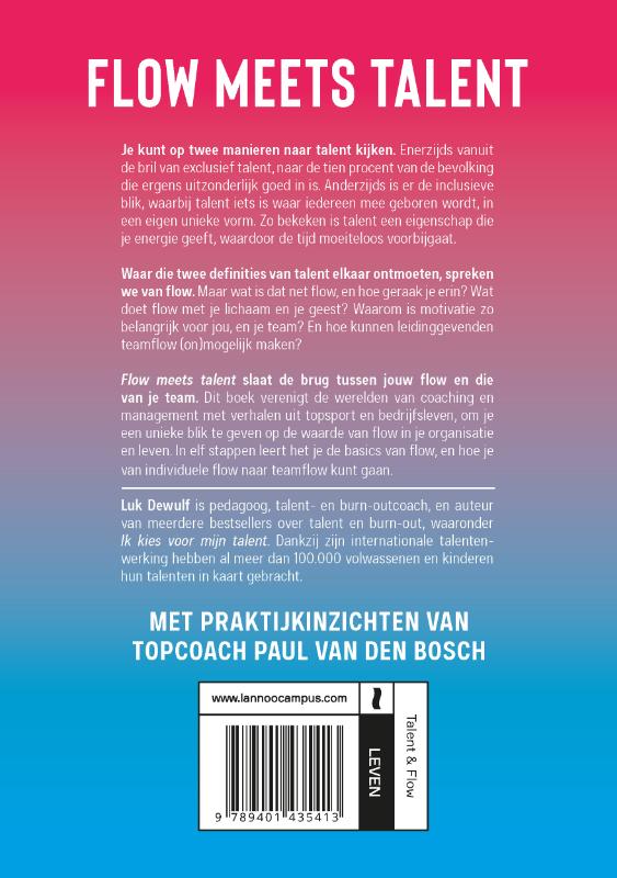 Achterkant van Flow meets talent