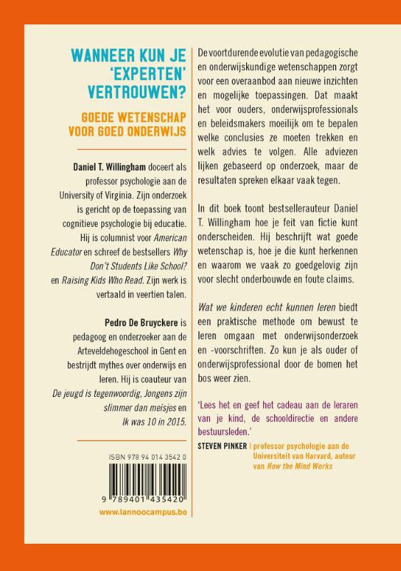 Achterkant van Wat we kinderen echt kunnen leren