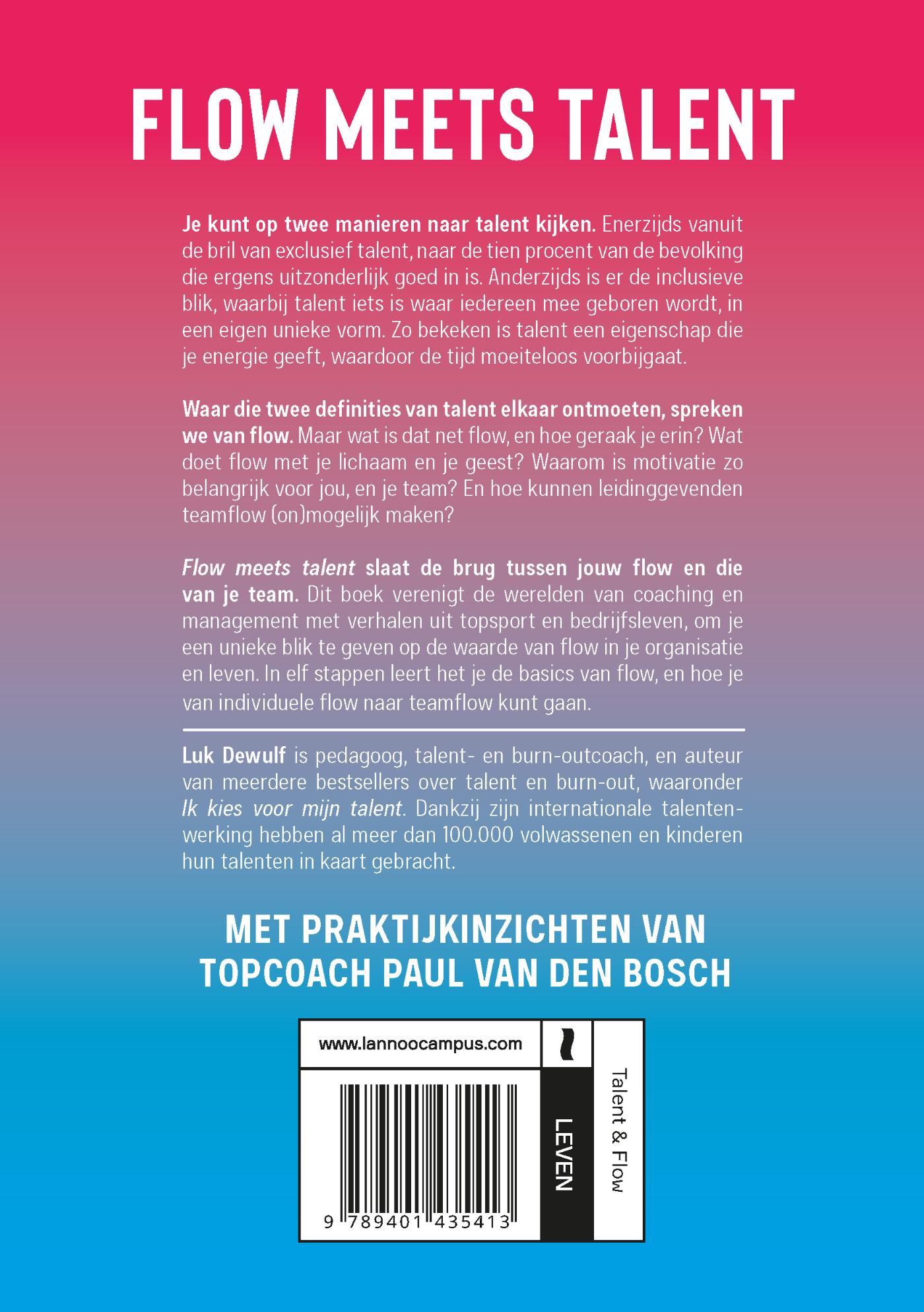 Achterkant van Flow meets talent
