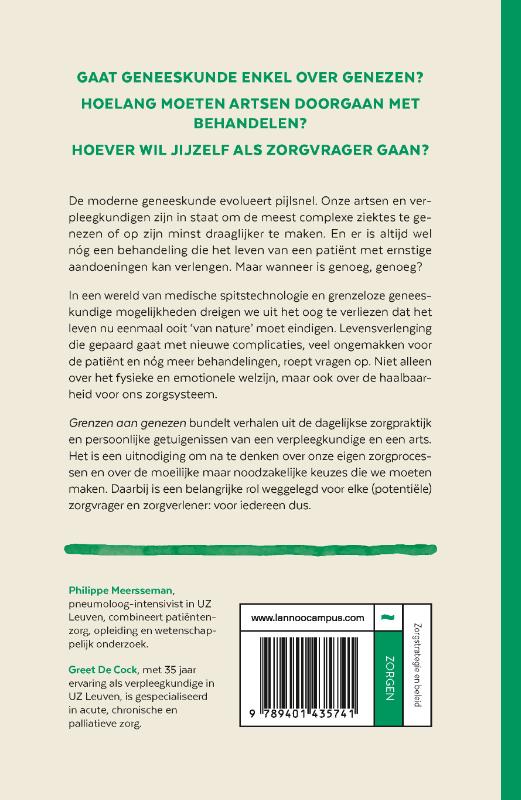 Achterkant van Grenzen aan genezen