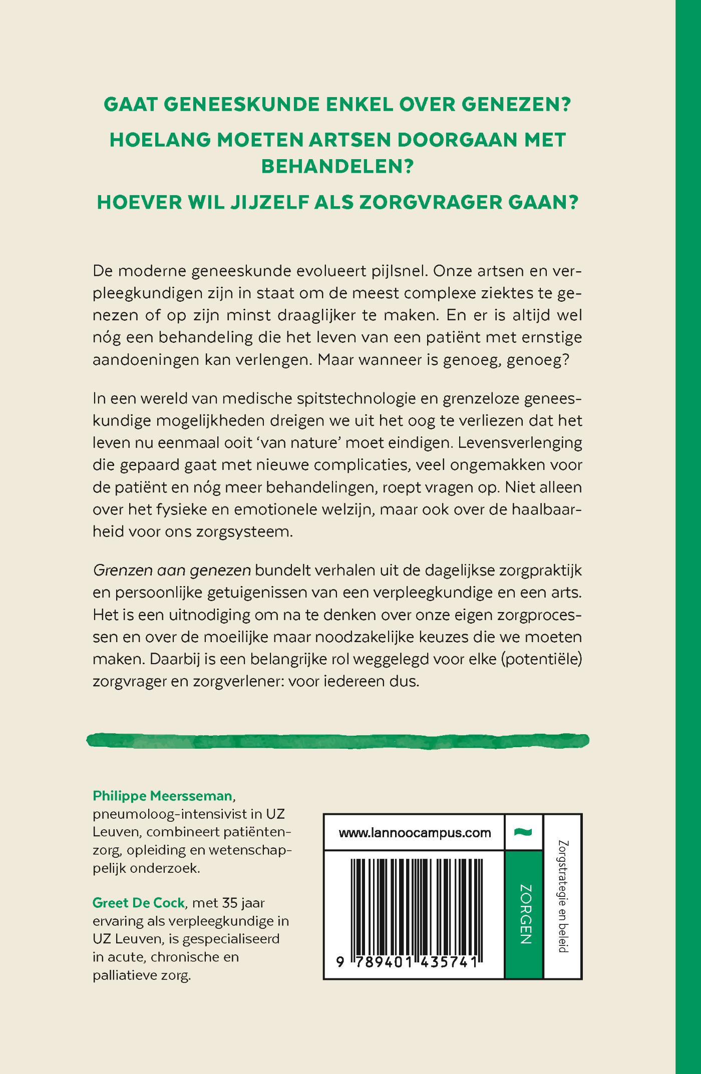 Achterkant van Grenzen aan genezen