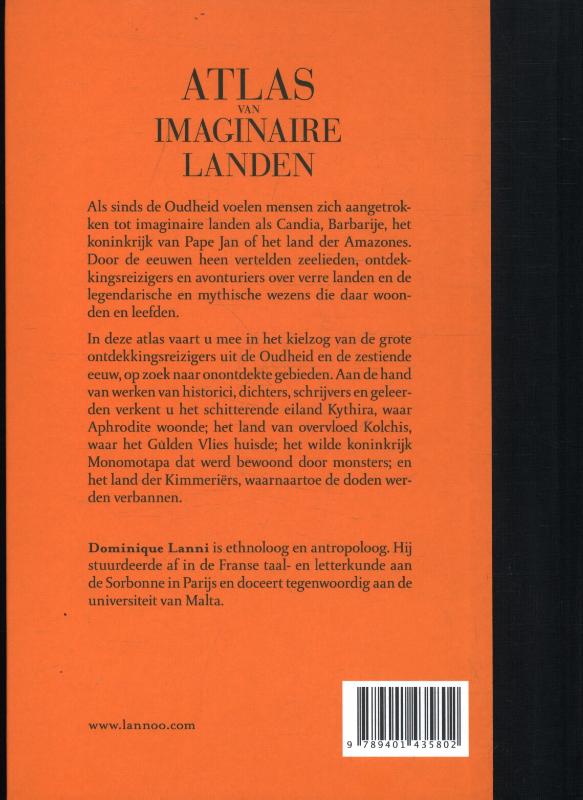 Achterkant van Atlas van imaginaire landen