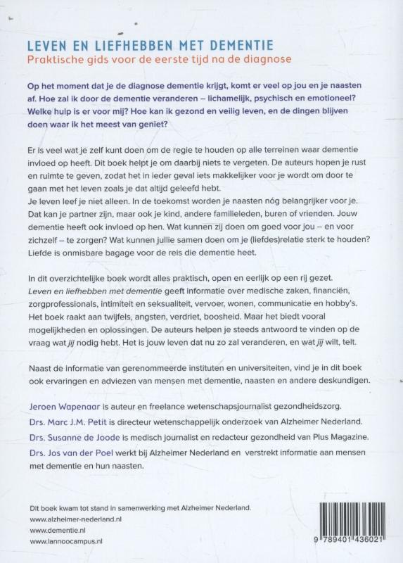 Achterkant van Leven en liefhebben met dementie