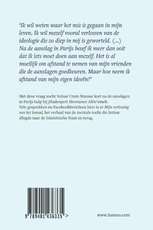 Achterkant van Mijn verlossing van het kwaad