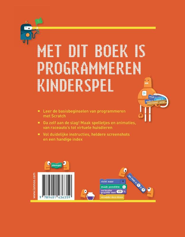 Achterkant van Ik kan al programmeren met Scratch