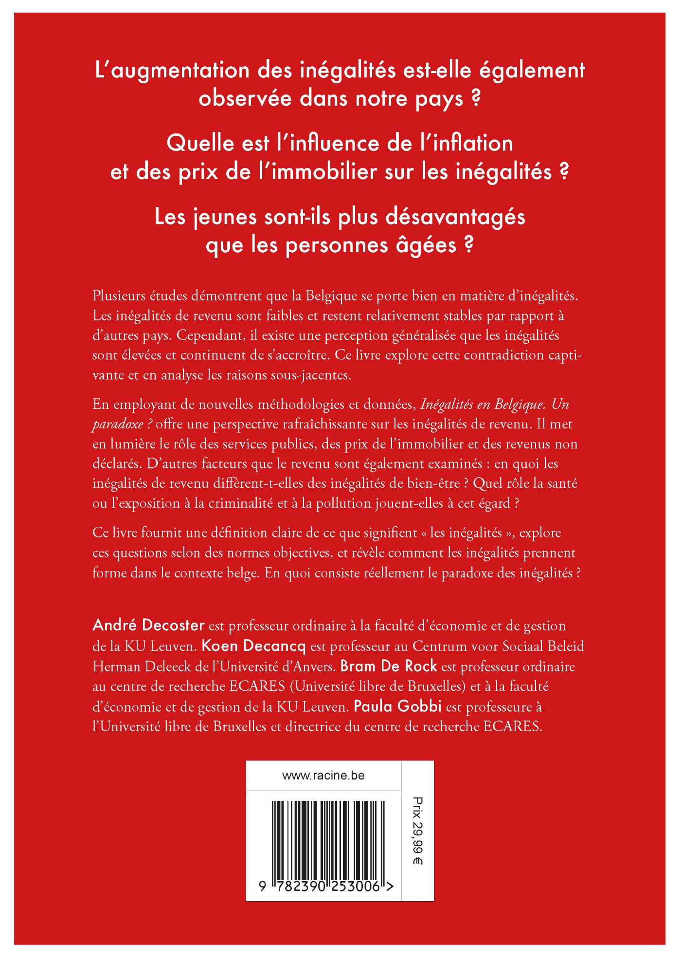 Achterkant van Inégalités en Belgique. Un paradoxe?