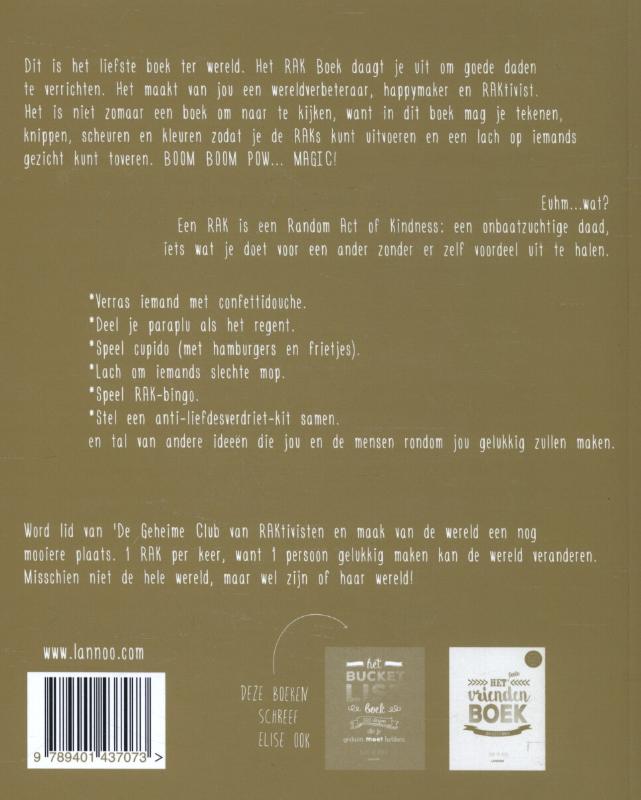 Achterkant van Het RAK boek