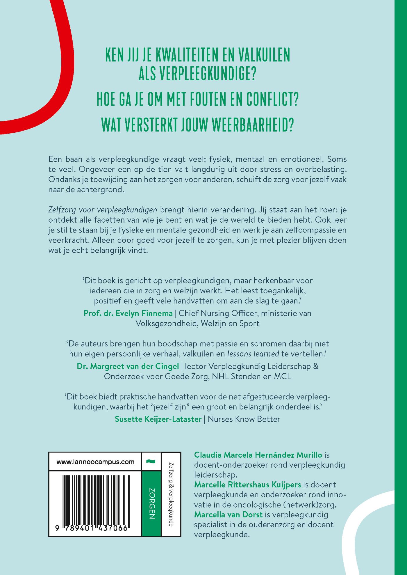 Achterkant van Zelfzorg voor verpleegkundigen
