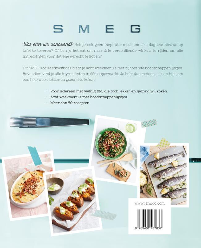 Achterkant van Het SMEG koelkastkookboek