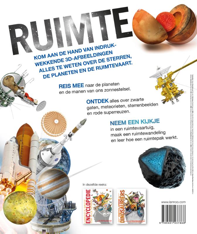Achterkant van Lannoo's grote encyclopedie van de ruimte