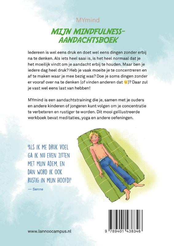 Achterkant van MYmind Mijn mindfulness-aandachtsboek