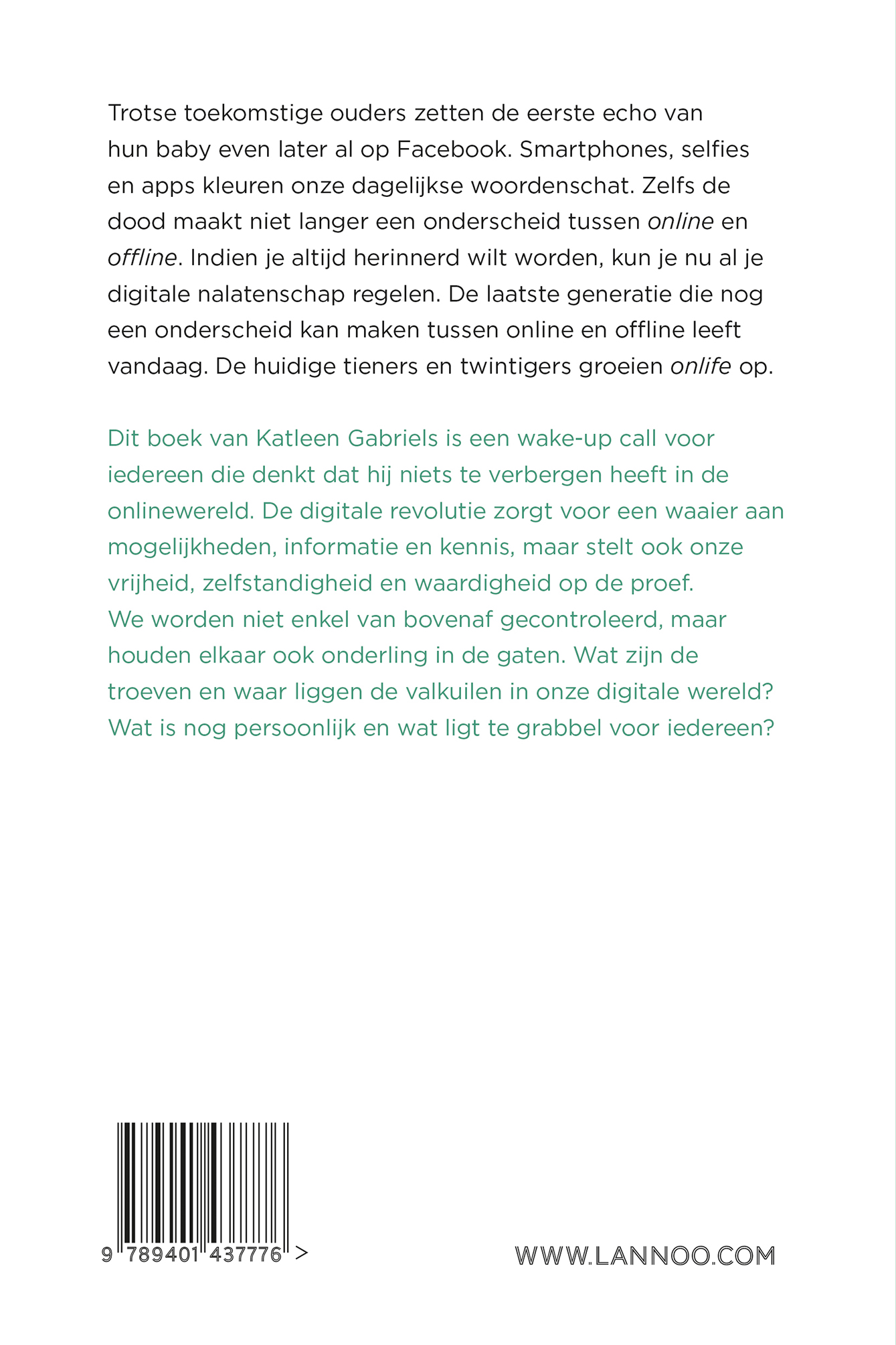 Achterkant van Onlife (E-boek)