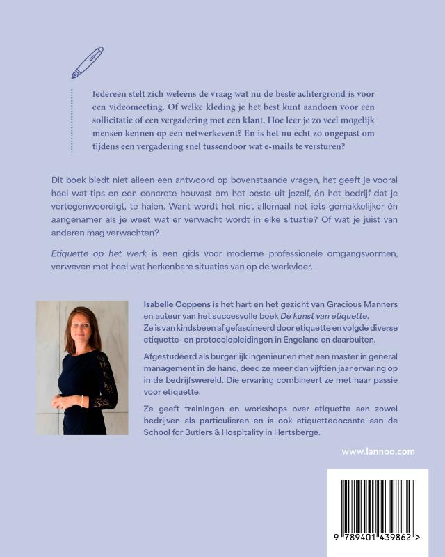 Achterkant van Etiquette op het werk