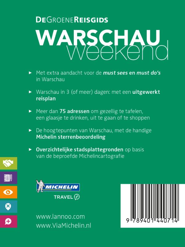 Achterkant van De Groene Reisgids Weekend - Warschau