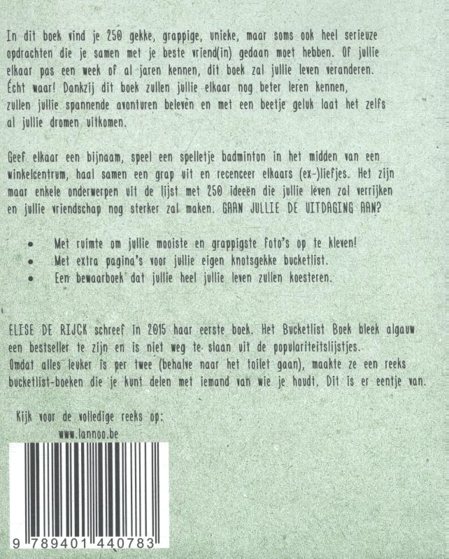 Achterkant van Het Bucketlist boek voor vrienden