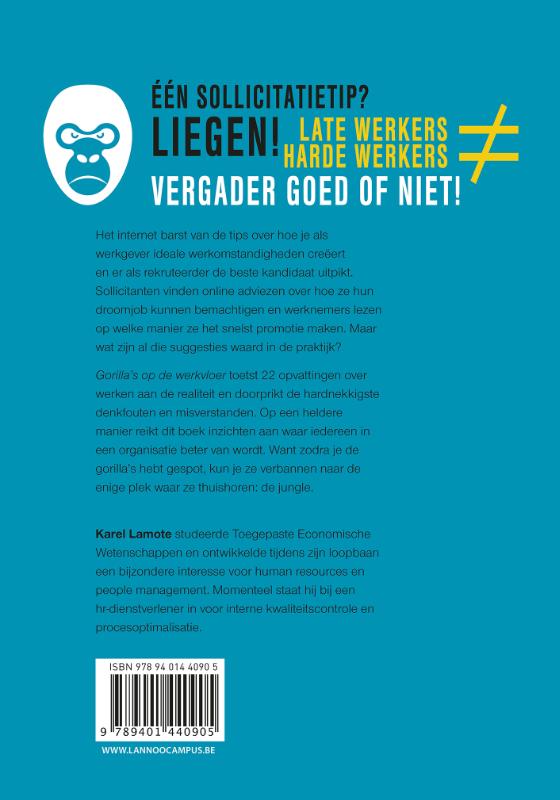 Achterkant van Gorilla's op de werkvloer