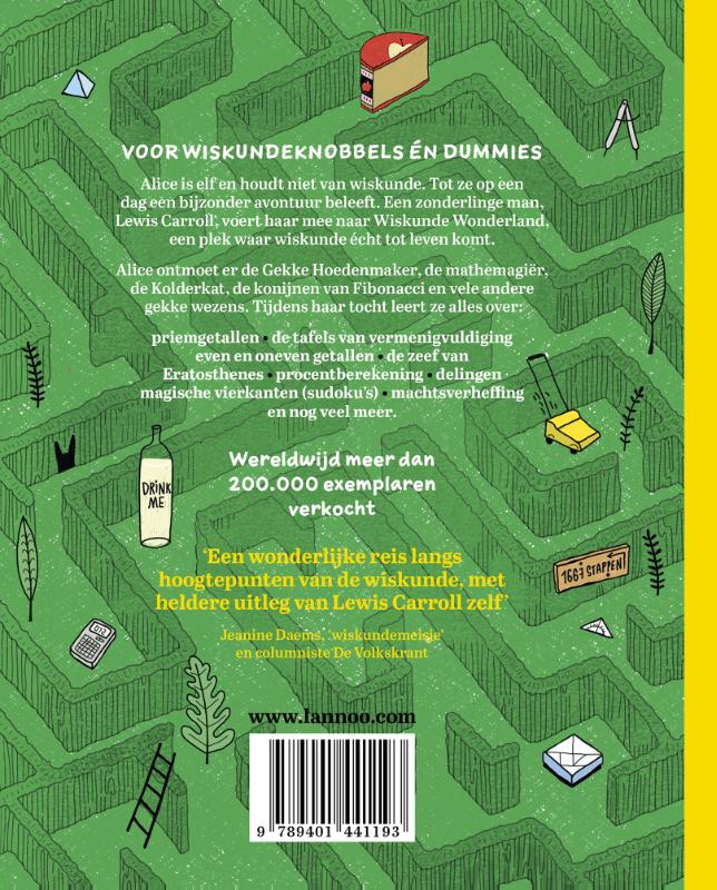 Achterkant van Alice in Wiskunde Wonderland