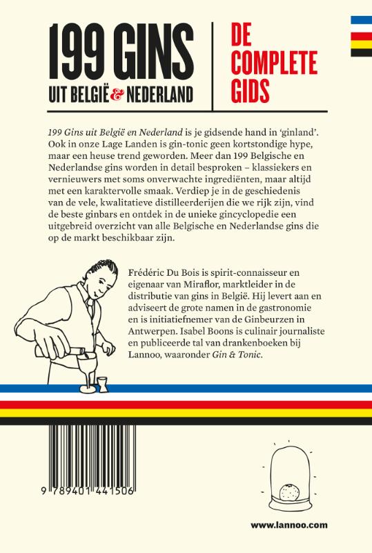 Achterkant van 199 gins uit België en Nederland