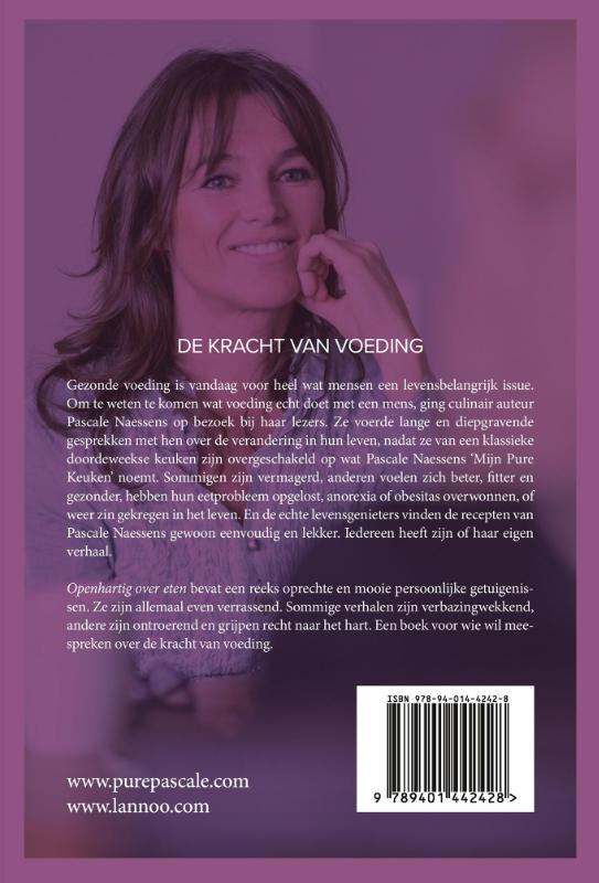 Achterkant van Openhartig over eten