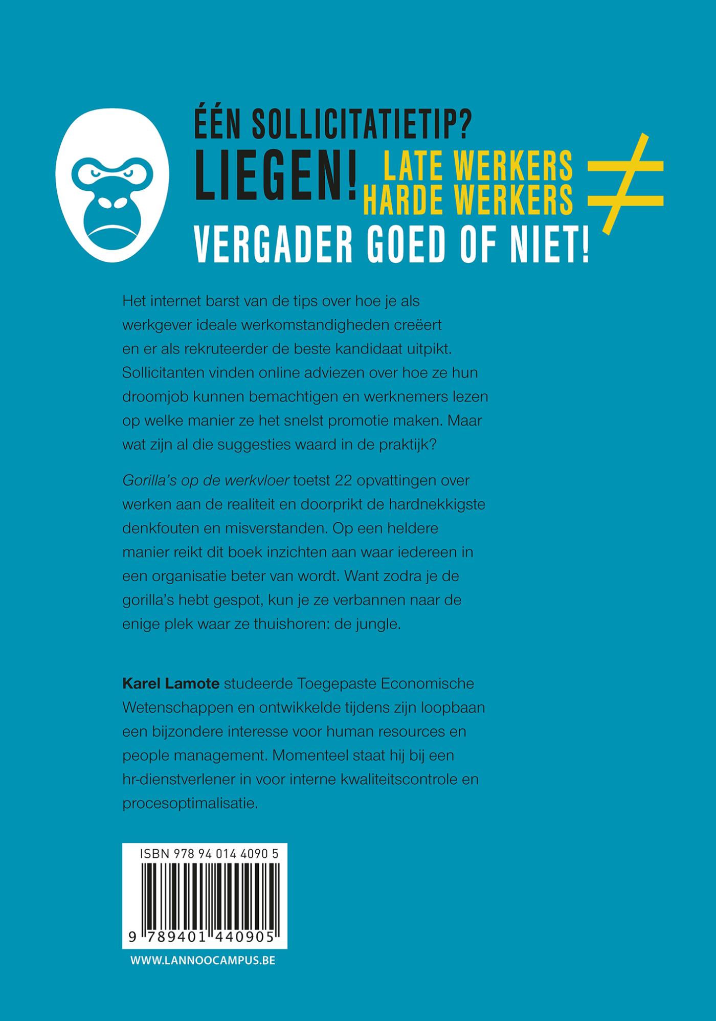 Achterkant van Gorilla's op de werkvloer