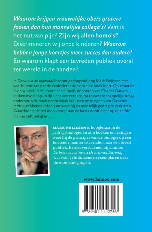 Achterkant van Darwin in de supermarkt