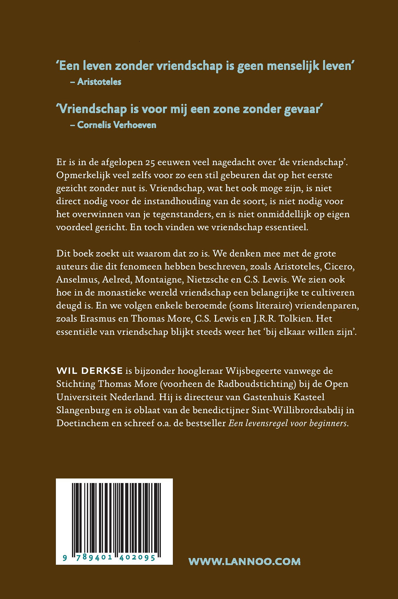 Achterkant van Over vriendschap