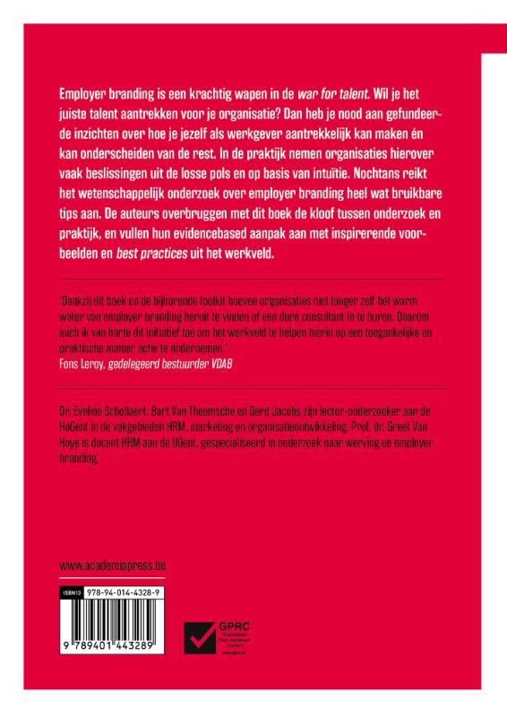 Achterkant van De strijd om talent