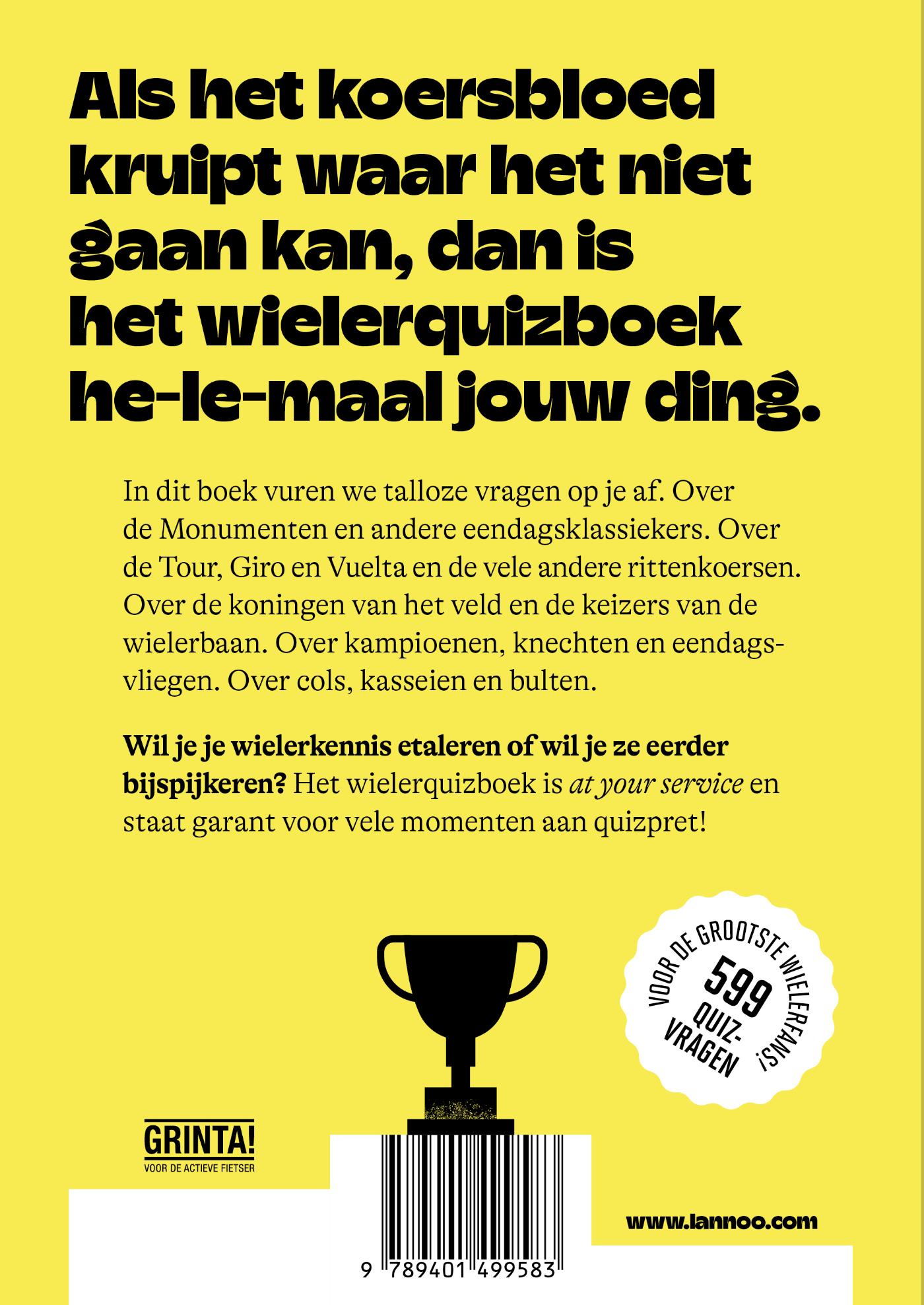 Achterkant van Het wielerquizboek