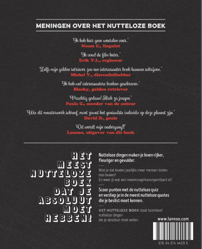 Achterkant van Het nutteloze boek
