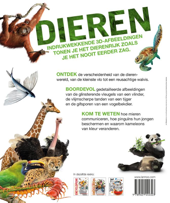 Achterkant van Lannoo's grote encyclopedie van alle dieren